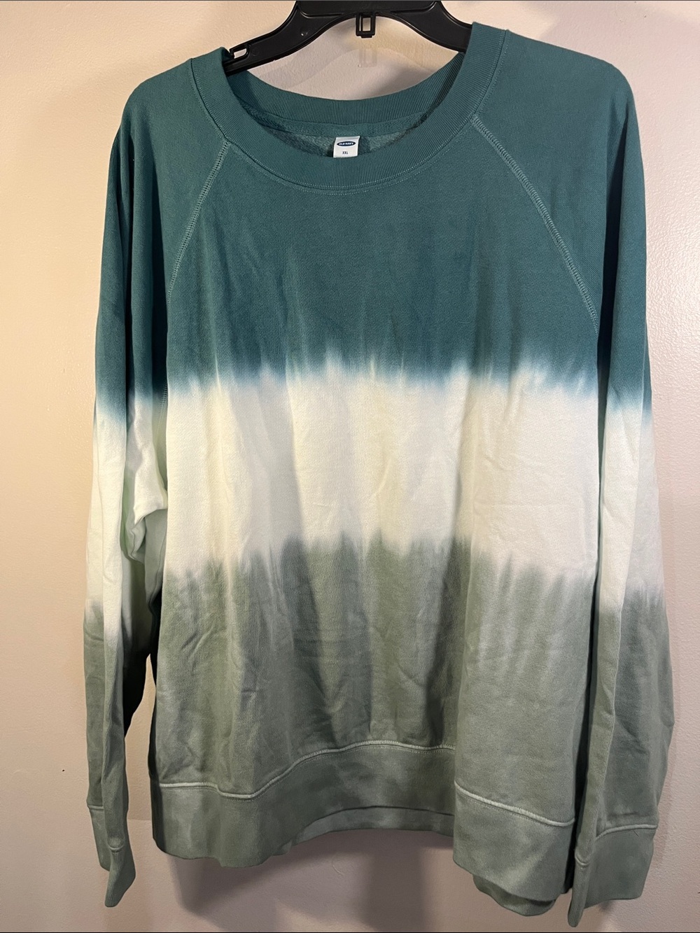 Old Navy Green and White Ombre Crewneck Sweater